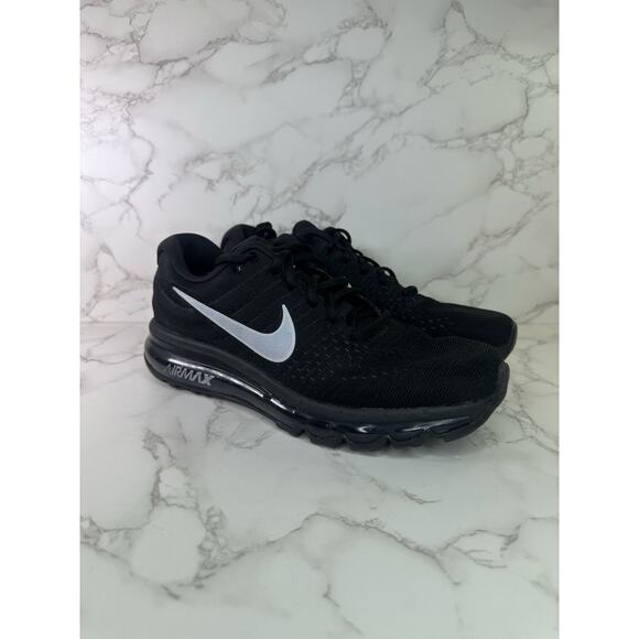 Men Size 8 Nike Air Max 2017 Black Men's Shoes 849559-001 Used Running - Picture 1 of 5